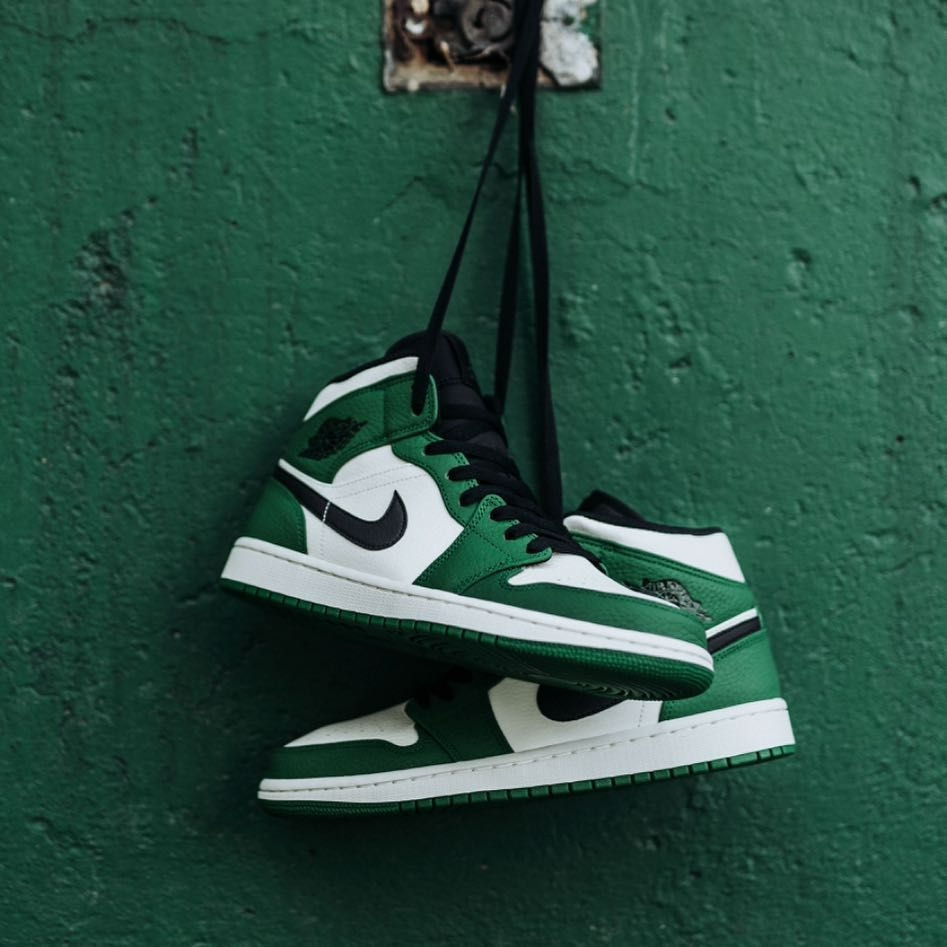 Giày Nike Air Jordan 1 Mid 'Pine Green' 852542-301 - Ảnh 10