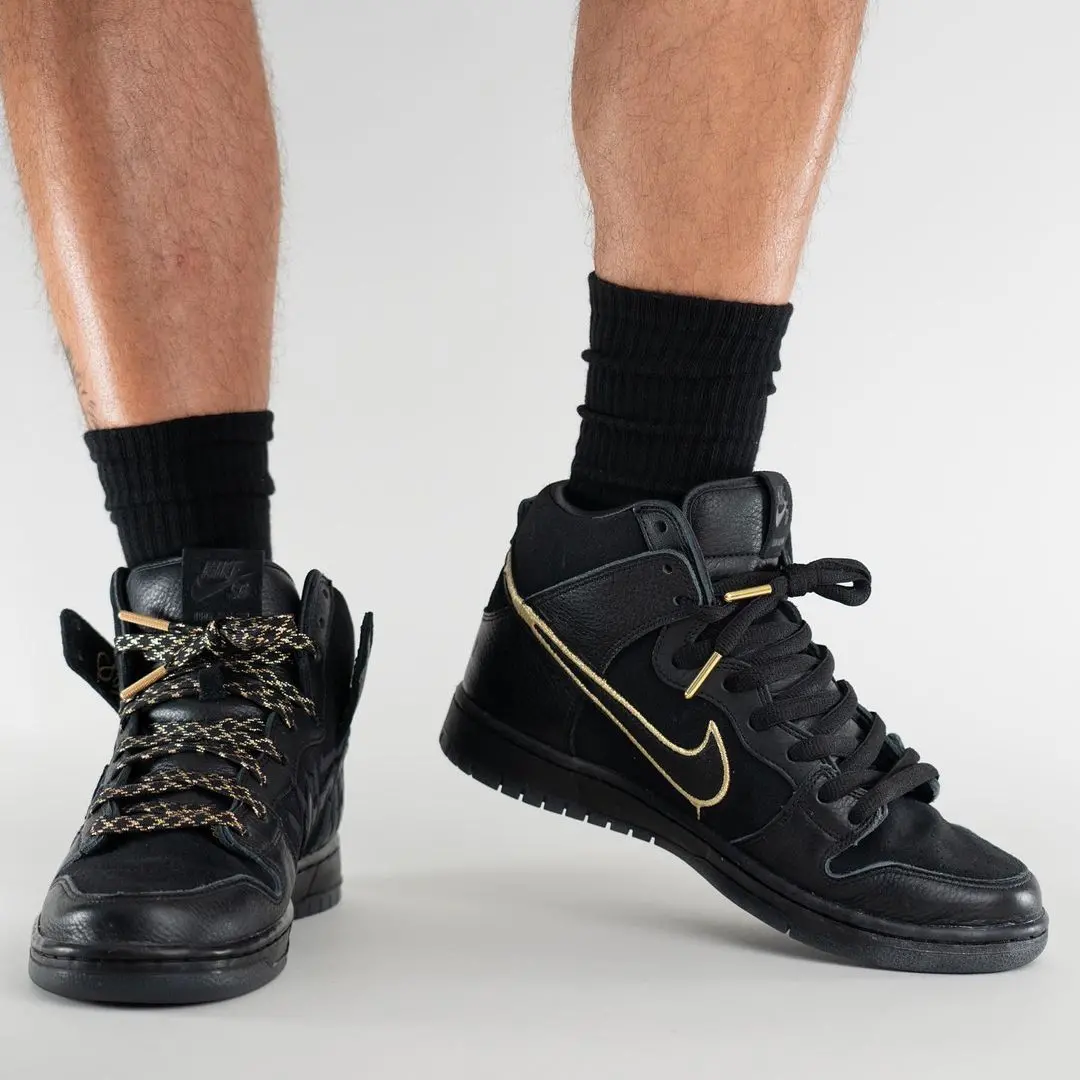 Giay Nike SB Dunk High FAUST 'Black Gold' DH7755-001