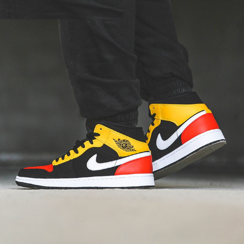 Giày Nike Air Jordan 1 Mid 'Black Amarillo Orange' 852542-087 - Ảnh 5
