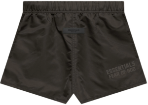 Quan Fear Of God Essentials Nylon Running Shorts 'Off Black'