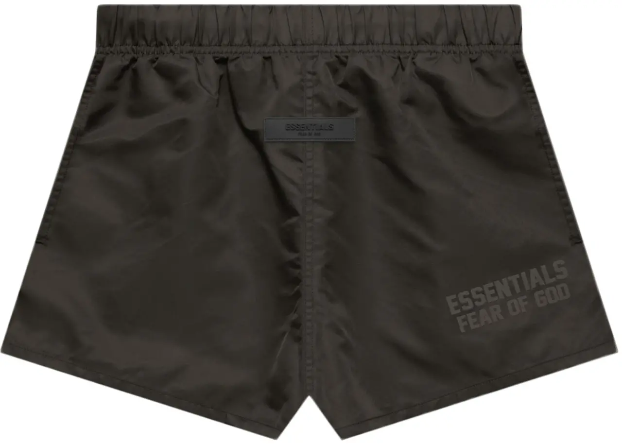 Quan Fear Of God Essentials Nylon Running Shorts 'Off Black'