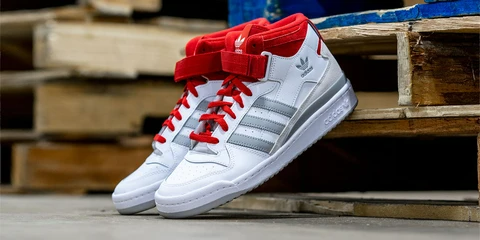 Giày Adidas Forum Mid Combines Grey With Varsity Red FY6819 - Ảnh 4