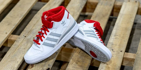 Giày Adidas Forum Mid Combines Grey With Varsity Red FY6819 - Ảnh 5