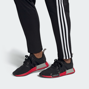 Alternative view of Giày Adidas NMD_R1 'Black Grey Scarlet' FV3907