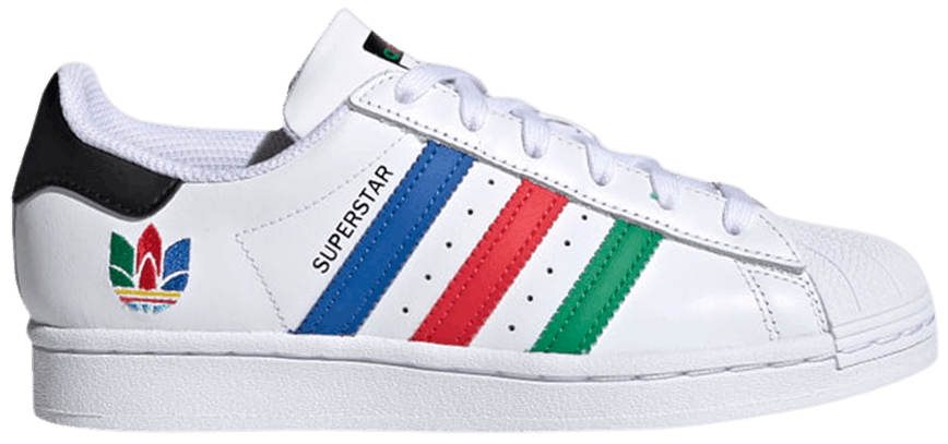 Giày Adidas Superstar J 'Colorful Stripes Cloud White' FW5236