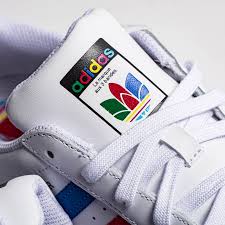 Alternative view of Giày Adidas Superstar J 'Colorful Stripes Cloud White' FW5236