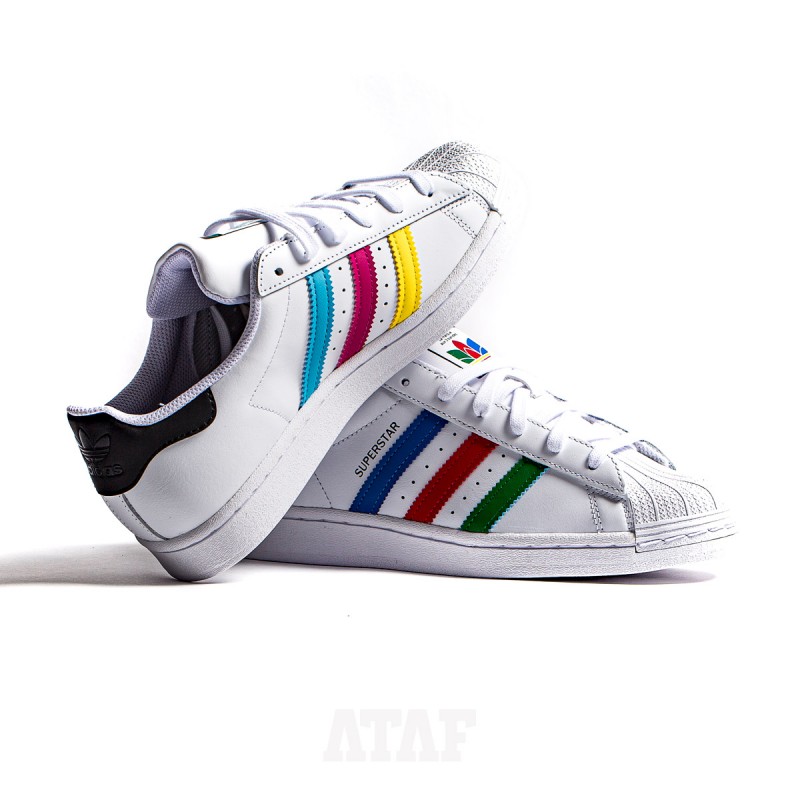 Giày Adidas Superstar J 'Colorful Stripes Cloud White' FW5236 - Ảnh 3