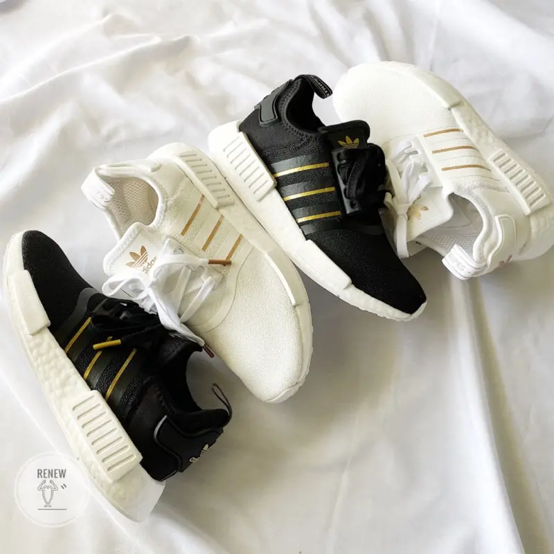Alternative view of Giày Adidas Wmns NMD_R1 'Black Gold Metallic' FW6433