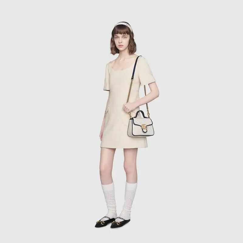 Alternative view of Túi Gucci GG Marmont Mini Top Handle Bag White 583571-0OLFX-9085