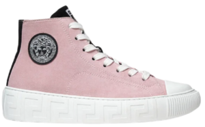 Giày Versace Greca Suede High Top Trainers Black Pink DST643D-1A00784-2P370
