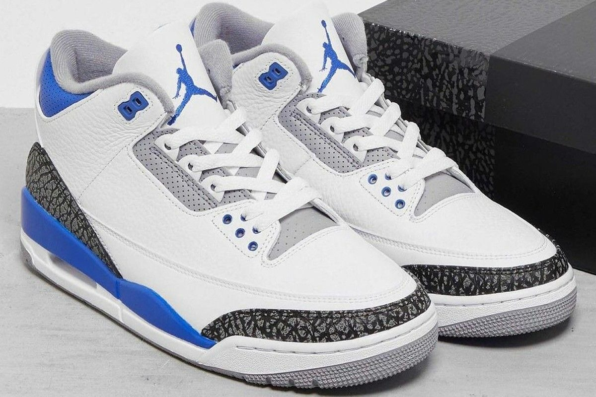 Giày Nike Air Jordan 3 Retro GS 'Racer Blue' 398614-145 - Ảnh 9
