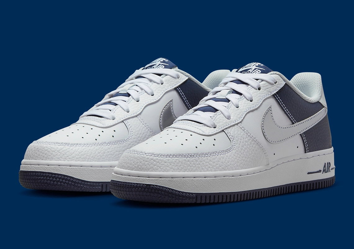 Giay Nike Air Force 1 Low GS 'White Navy' DQ6048-100