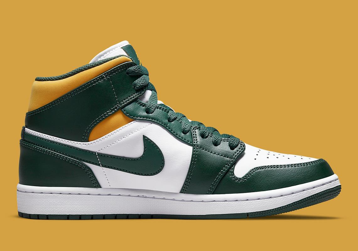 Giày Nike Air Jordan 1 Mid 'Green Yellow' 554724-371 - Ảnh 10
