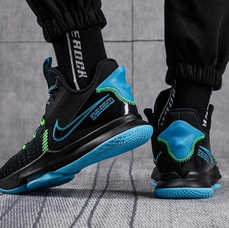 Giày Nike LeBron Witness 5 'Black Light Blue Fury' CQ9380-004 - Ảnh 3