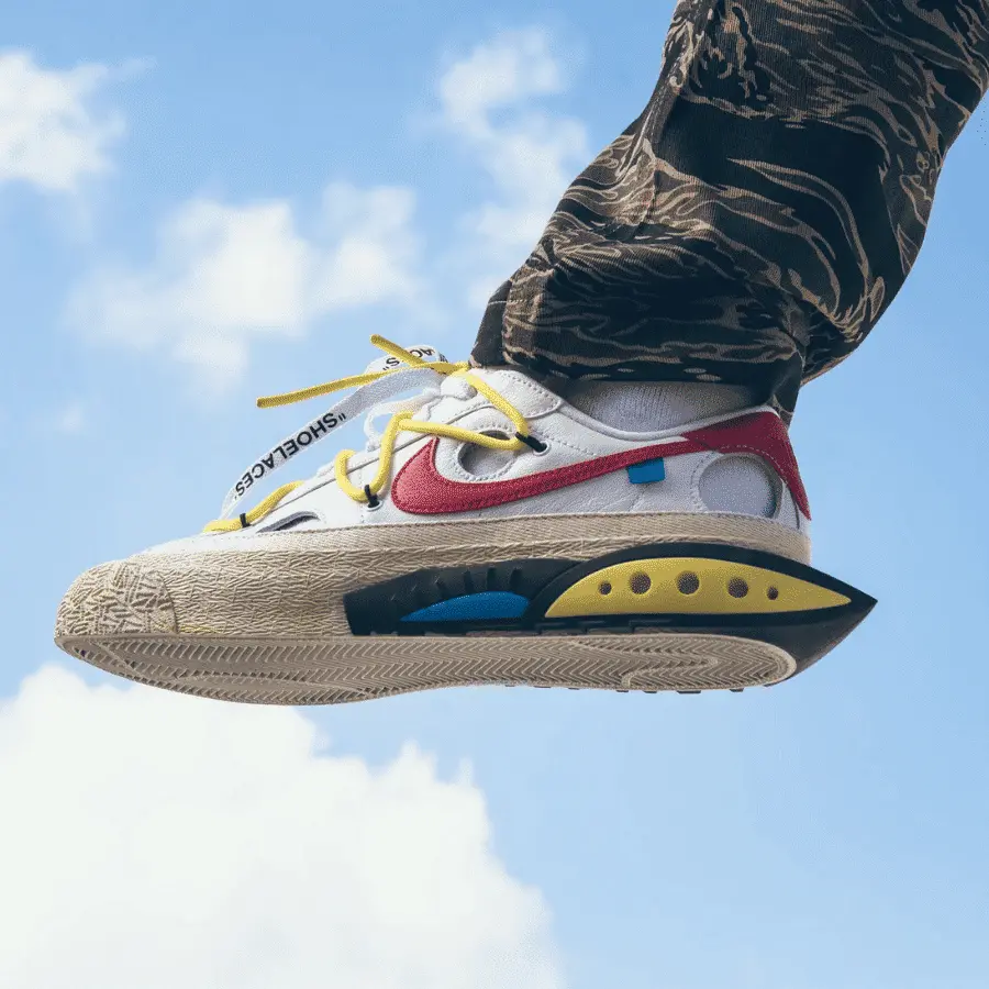 Giay Nike Off White x Blazer Low 'White University Red' DH7863-100