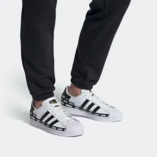 Alternative view of Giày Adidas Superstar J 'Wordmark Heel Stripe Cloud White' FX5871