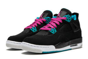 Alternative view of Giày Nike Air Jordan 4 Retro GS 'Black Vivid Pink' 487724-019
