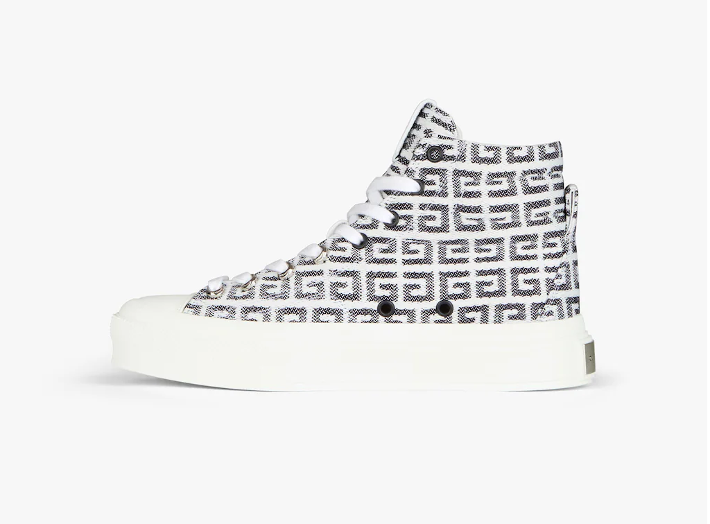 Giày Givenchy City High 4G Jacquard 'White Black' BE0025E10N-004 - Ảnh 3