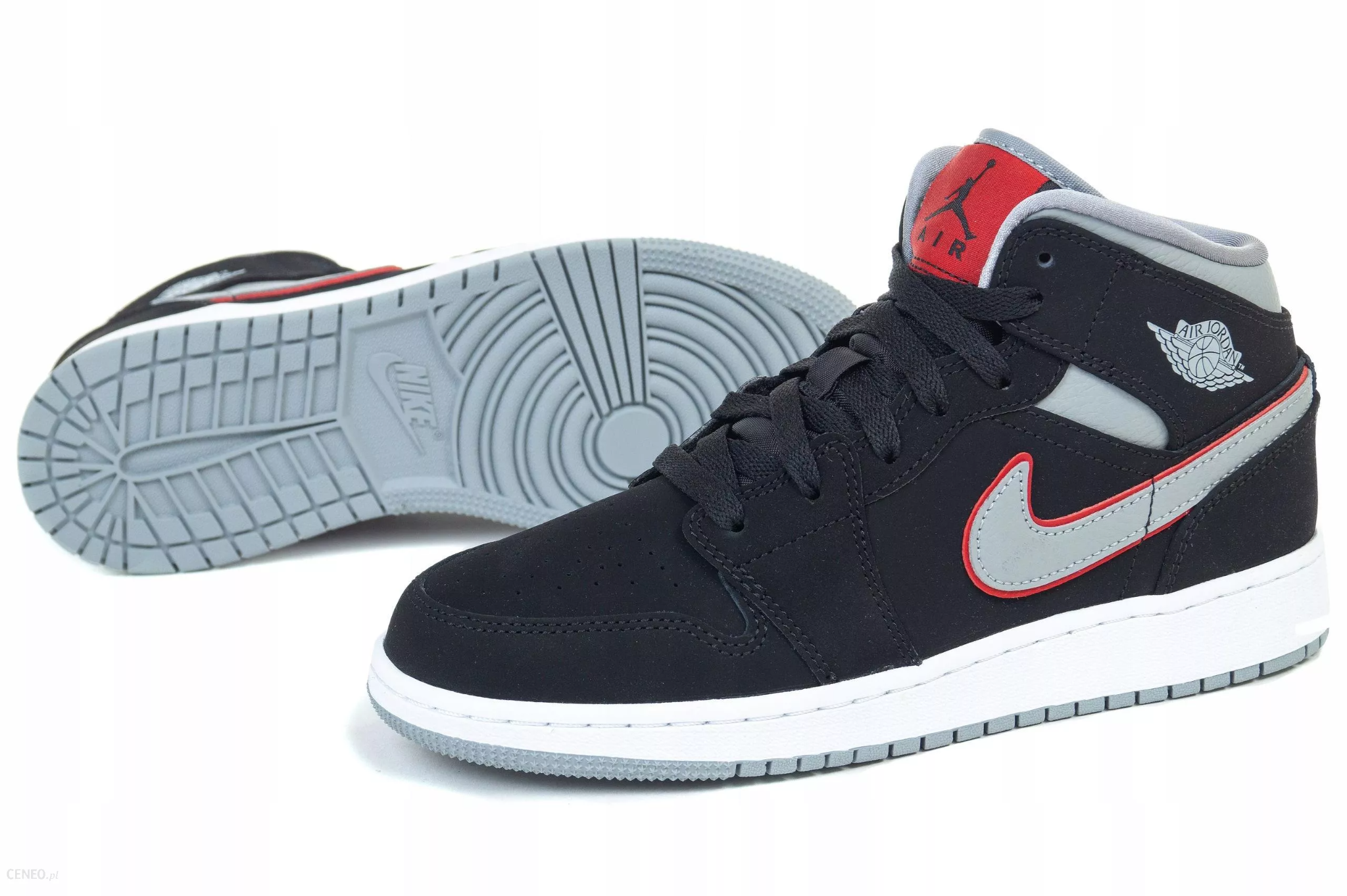 Giày Nike Air Jordan 1 Mid GS 'Black Particle Grey' 554725-060 - Ảnh 4