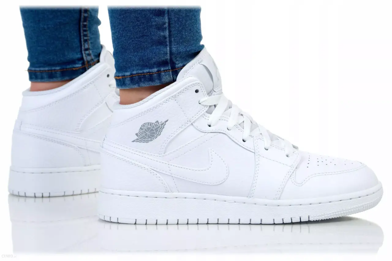 Alternative view of Giày Nike Air Jordan 1 Retro Mid GS 'Pure Platinum' 554725-109