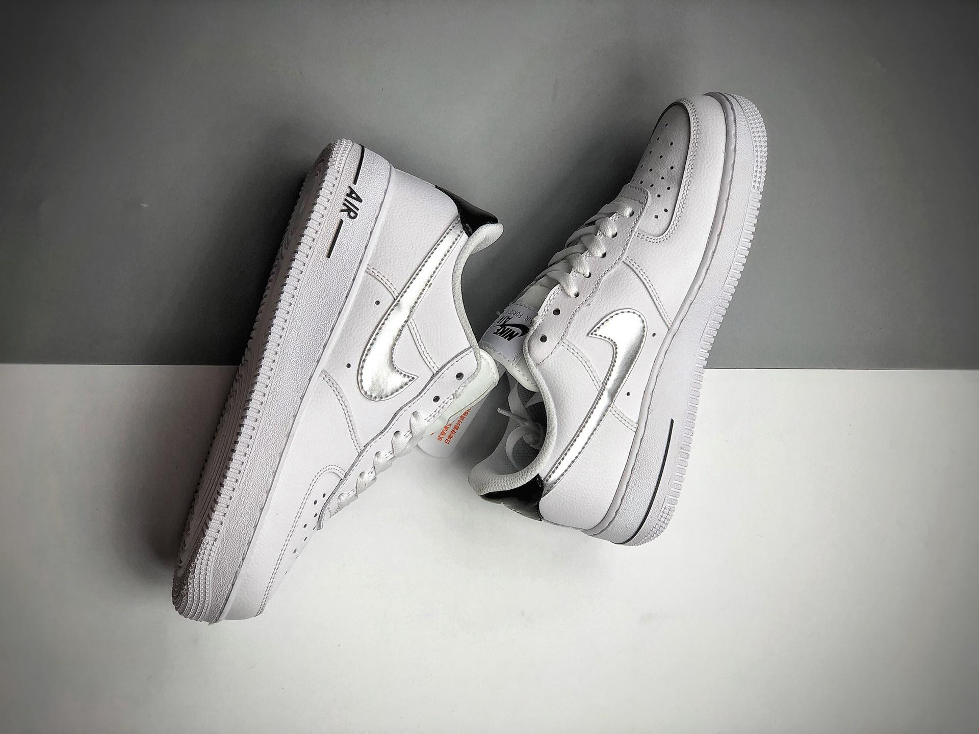 Giày Nike Air Force 1 Low 'White Black Metallic Silver' CZ4206-100 - Ảnh 6