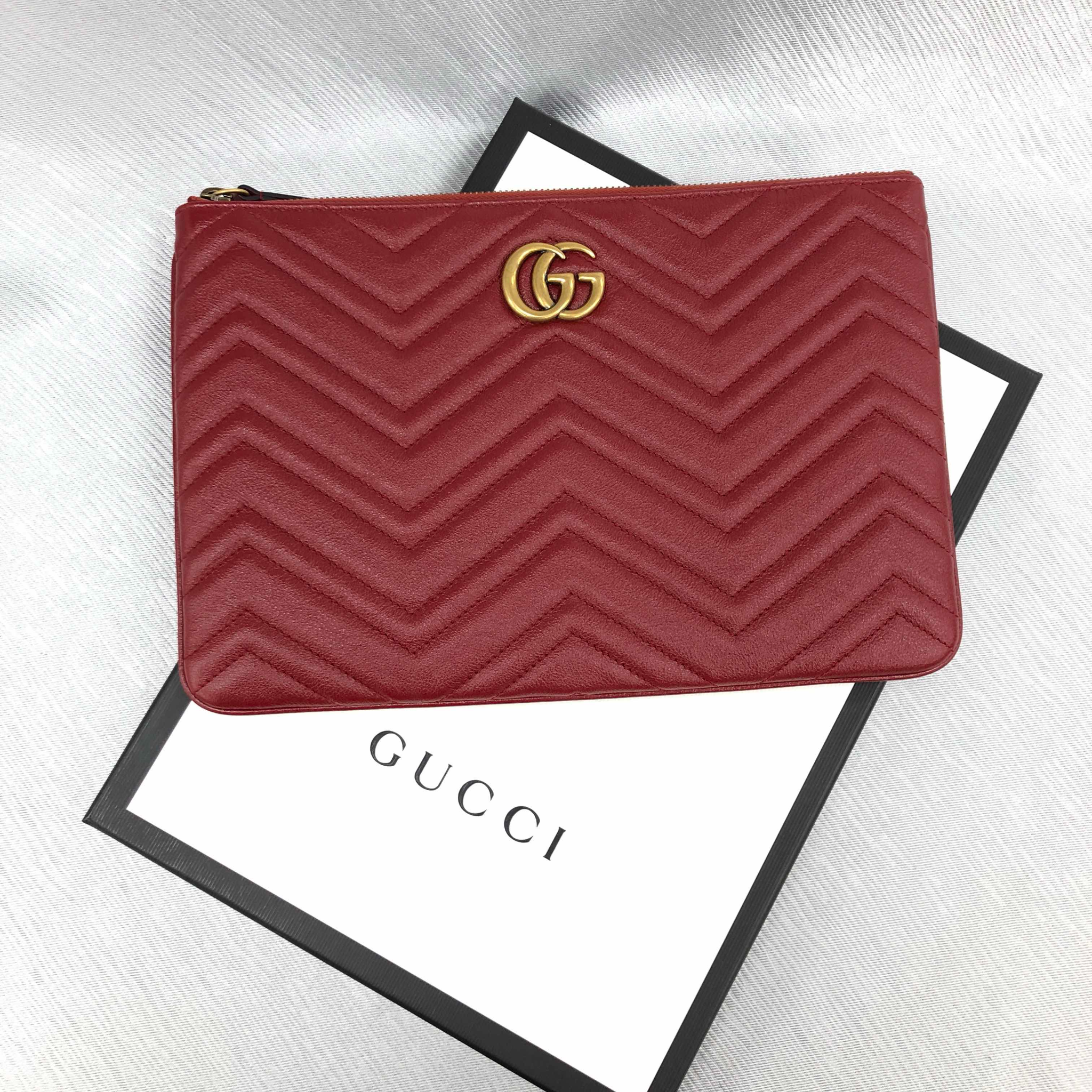 Alternative view of Túi Gucci Ladies GG Marmont Red Leather Clutch 525541-0OLET-6438