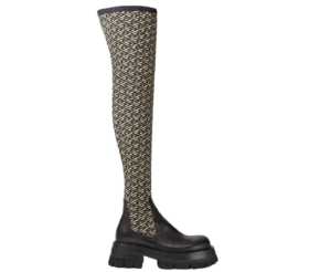 Giày Versace Leonidas Thigh High Boots Black Khaki 1002055-1A01533-5B150