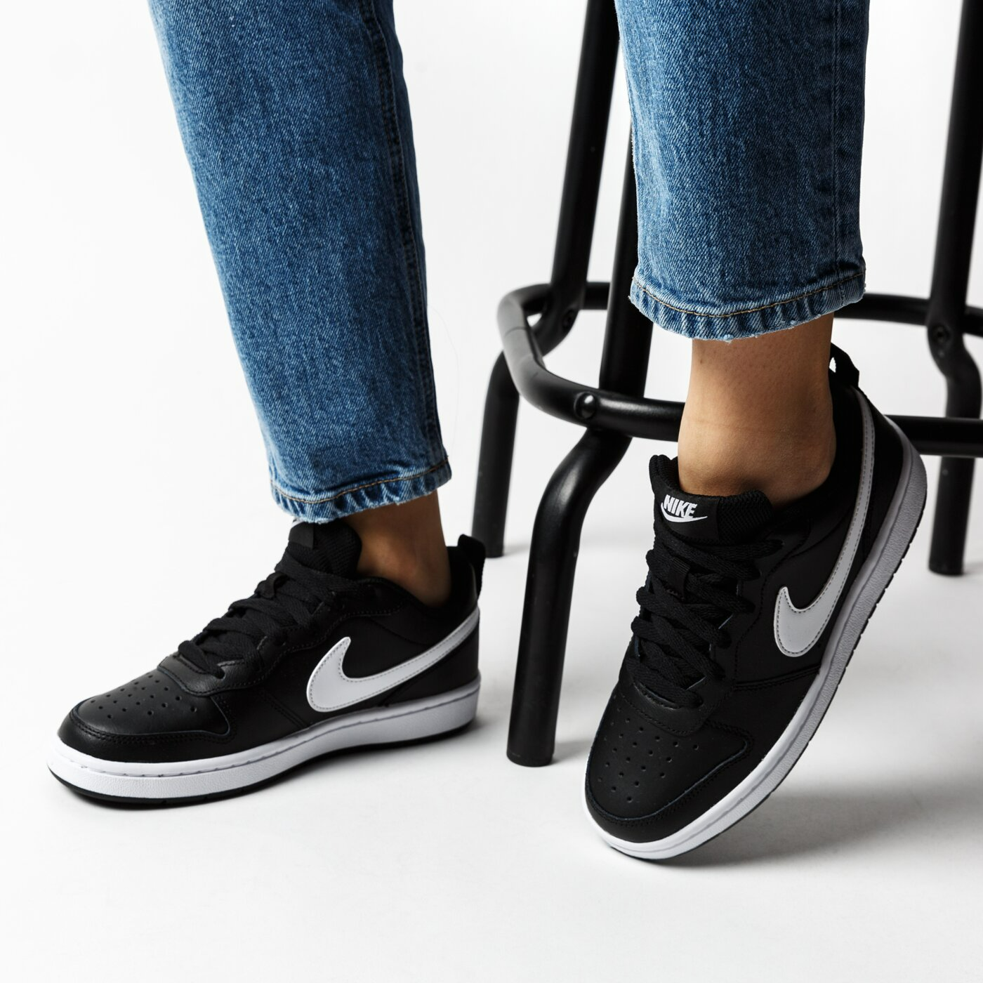 Giày Nike Court Borough Low 2 GS 'Black White' BQ5448-002 - Ảnh 2