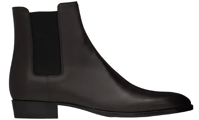 Giày Saint Laurent Wyatt Chelsea Boots In Smooth Leather 'Brown'