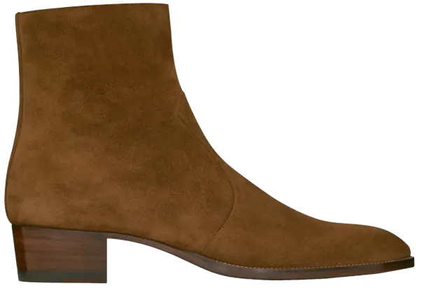 Giày Saint Laurent Wyatt Zipped Boots In Suede 6491031NZ002635