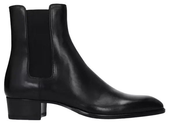 Giày Saint Laurent Wyatt Chelsea Boots In Smooth Leather 'Black'