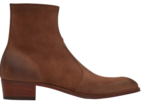 Giày Saint Laurent Wyatt Zipped Boots In Suede 66928525T002749