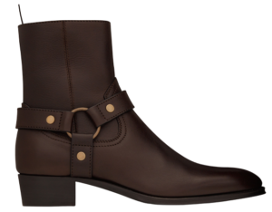Giày Saint Laurent Wyatt Harness Boots In Smooth Leather 'Chocolate' 64909418T006023