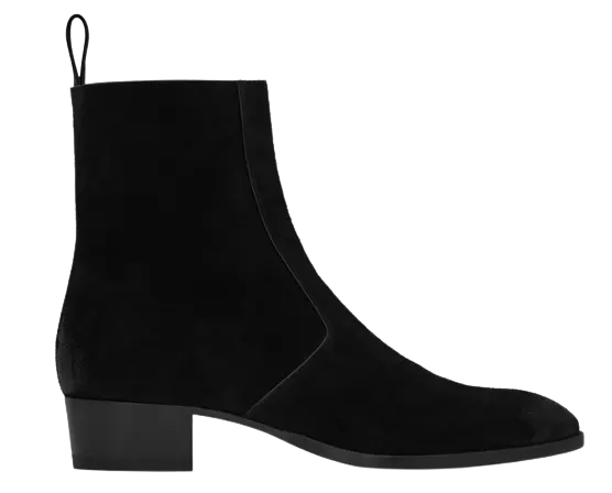 Giày Saint Laurent Wyatt Zippered Boots In Suede 5536210W3001000