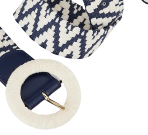 Alternative view of Thắt Lưng Giorgio Armani Webbing Belt With Chevron Embroidery 'Navy Blue'