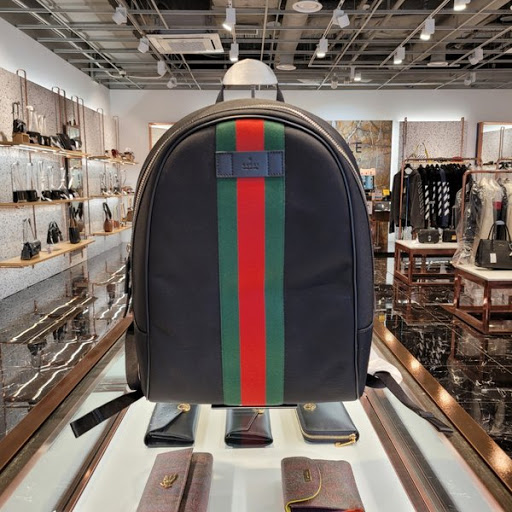 Balo Gucci Backpack Web Stripe Canvas Black 630918 KWTJN 8251 - Ảnh 2