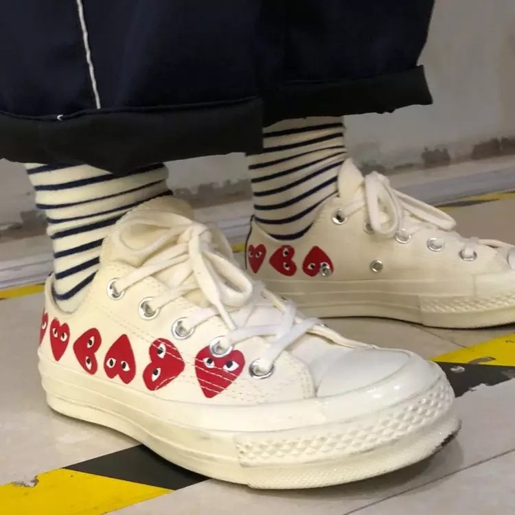 Giày Converse Comme des Garçons Play x Chuck 70 Low Top Multi Heart 162975C - Ảnh 5