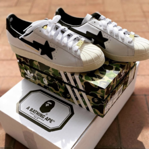 Alternative view of Giày Adidas BAPE x Superstar 'White Black' GZ8980