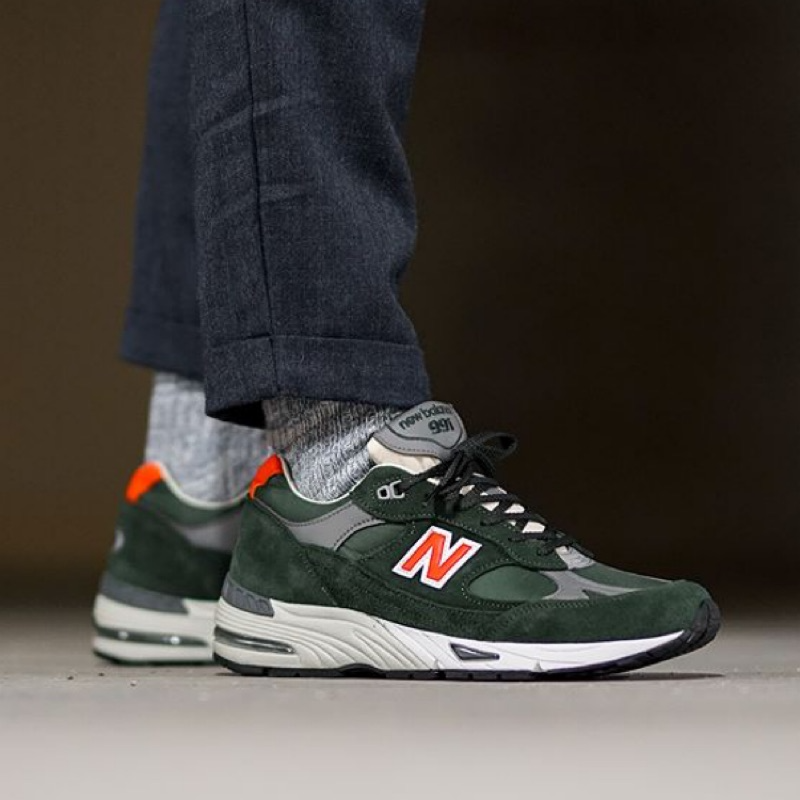 Alternative view of Giày New Balance 991 Made in England 'Forest Green Orange' M991TNF