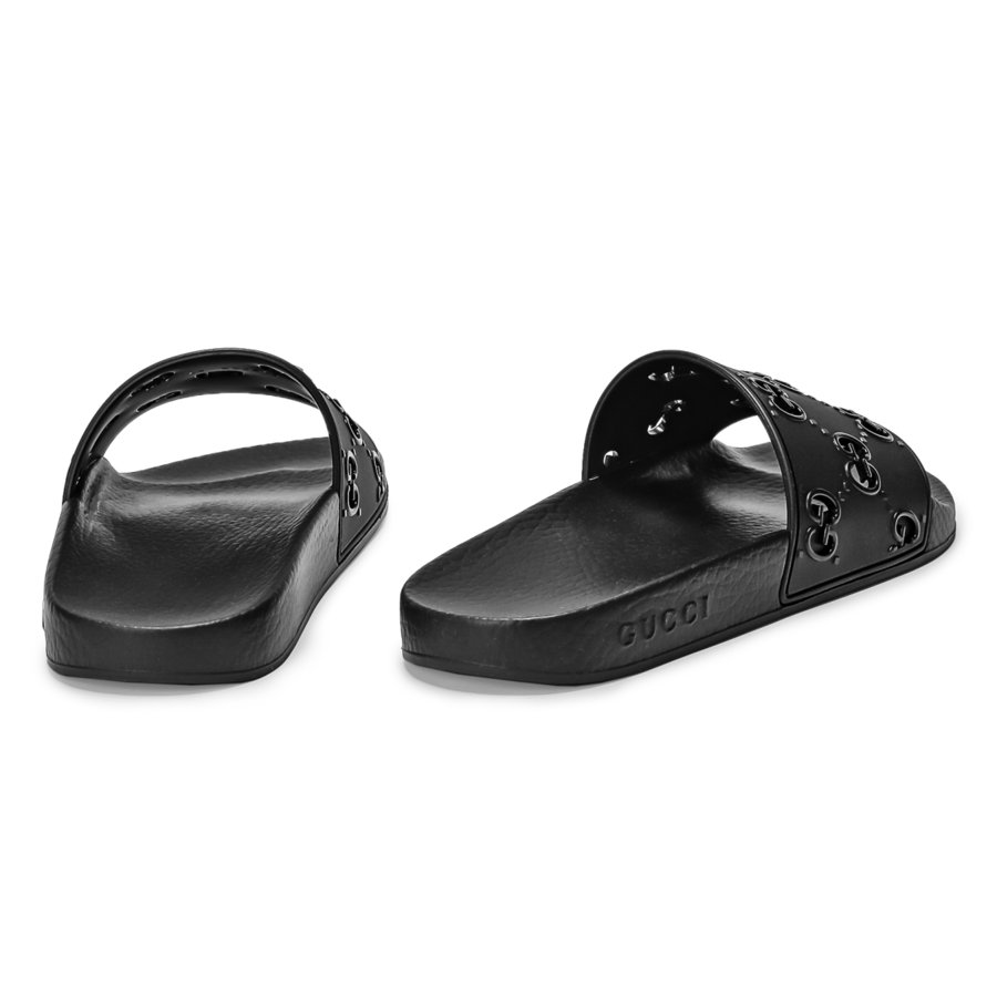 Dép Gucci Wmns Rubber GG Slide 'Black' 573922-JDR00-1000 - Ảnh 5