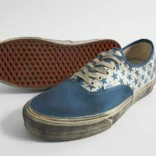 Giay Vans Vault x Bianca Chandon Authentic LX Stressed 'Navy White' VN0A4CS4NUT1