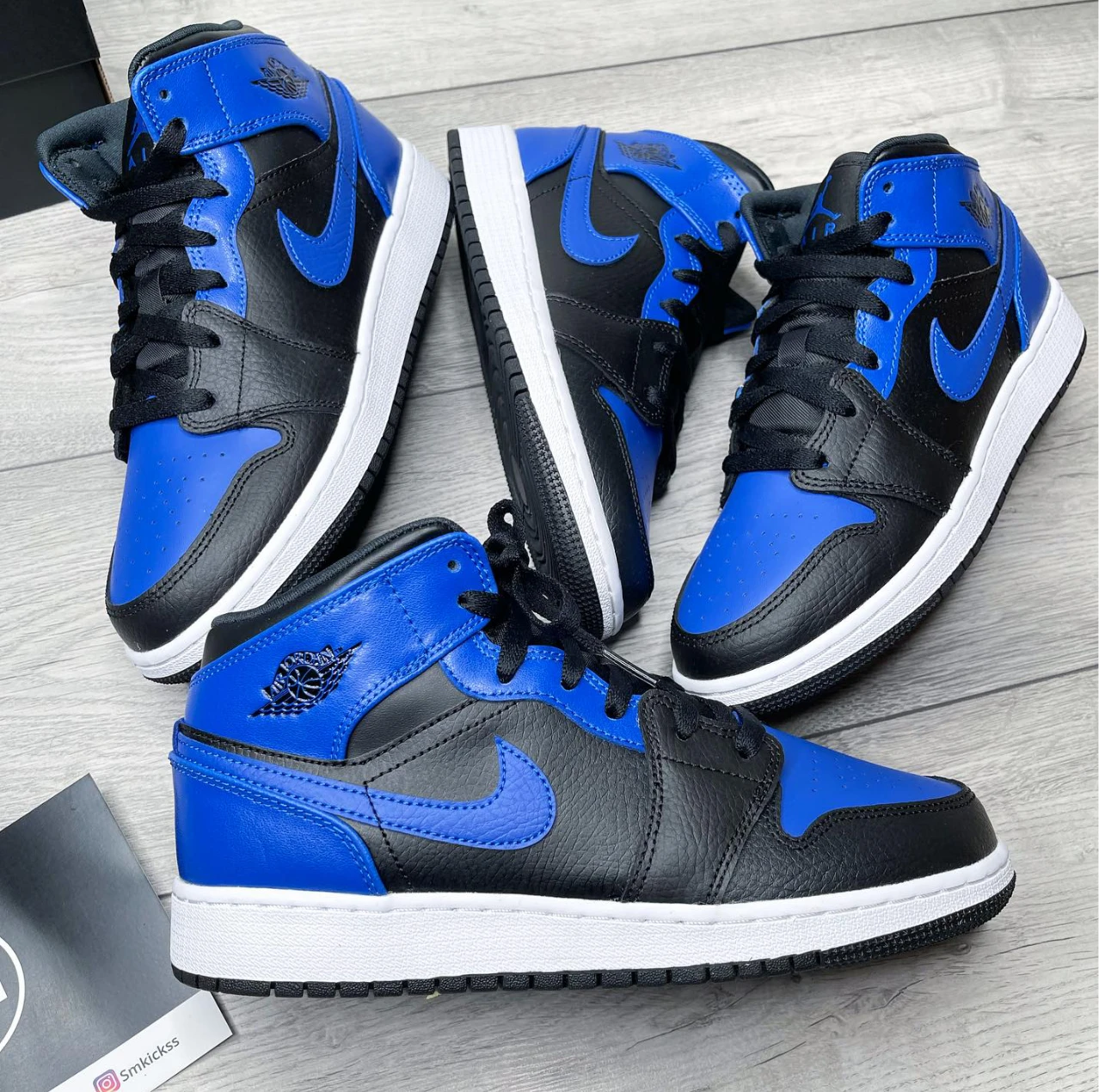 Giày Nike Air Jordan 1 Mid GS 'Hyper Royal' 554725-077 - Ảnh 7