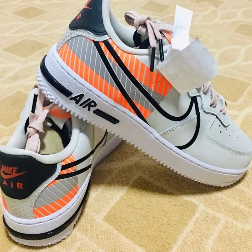 Alternative view of Giày Nike 3M x Air Force 1 Low Grey Vibrant Orange CT3316-002