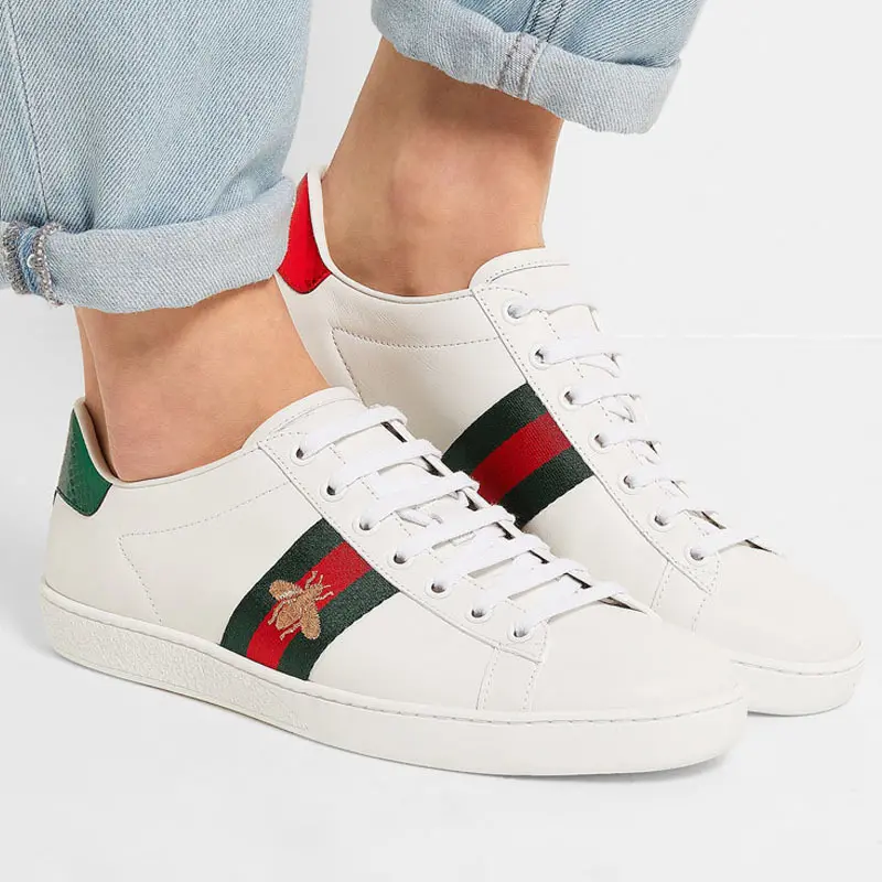 Alternative view of Giày Gucci Wmns Ace Embroidered 'Bee' 431942-02JP0-9064