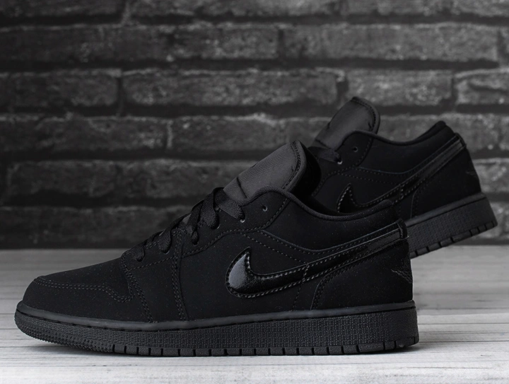 Giày Nike Air Jordan 1 Low GS 'Triple Black' 553560-056 - Ảnh 5