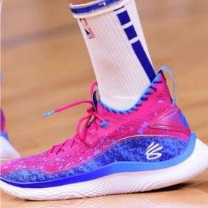 Alternative view of Giày Under Armour Curry Flow 8 GS Blue Pink 3024695-603