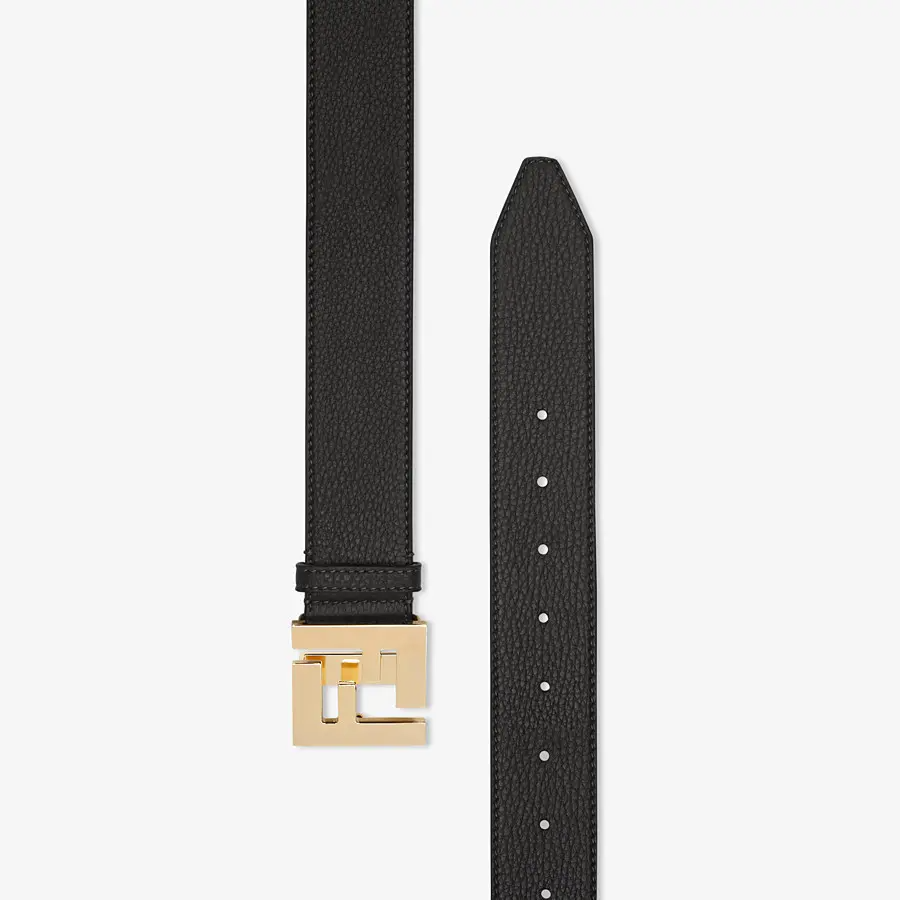 Thắt Lưng Fendi Black Cuoio Romano Leather Belt 7C0403SFRF0KUR - Ảnh 3