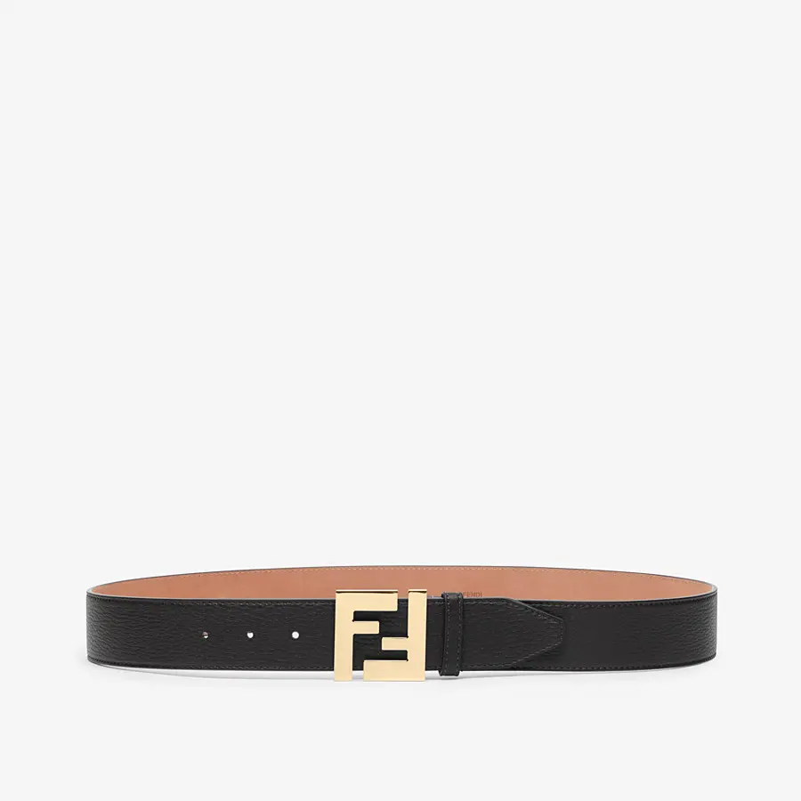 Thắt Lưng Fendi Black Cuoio Romano Leather Belt 7C0403SFRF0KUR - Ảnh 2