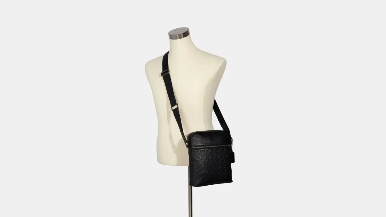 Tui Coach Houston Flight Bag In Signature Leather 'Black' 4009-QB