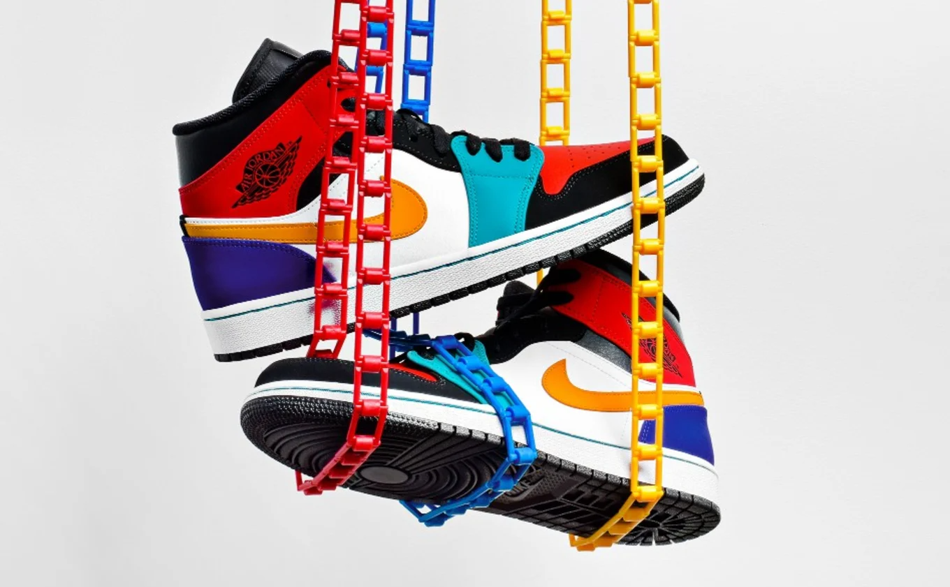 Giày Nike Air Jordan 1 Mid 'Bred Multicolor' 554724-125 - Ảnh 7